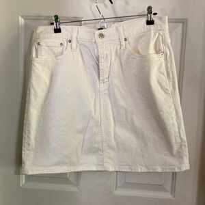 J Crew White Denim Skirt Size 10